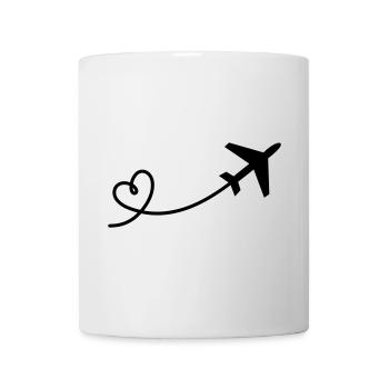 Avion au cœur - Mug blanc - blanc - Devant