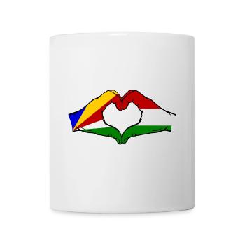 Seychelles Hungary Flag Hands Heart Shape - Mug - white - Front