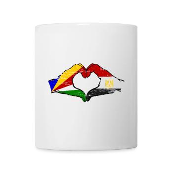 Seychelles Egypt flag hands heart shape used - Mug - white - Front