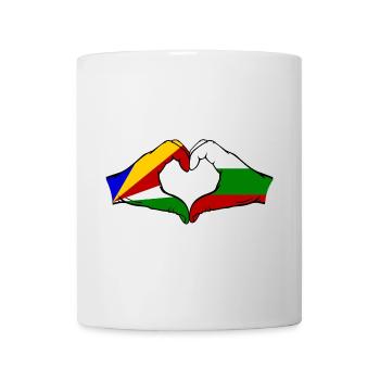 Seychellen Bulgarien Flagge Hände Herzform - Tasse - Weiß - Vorne
