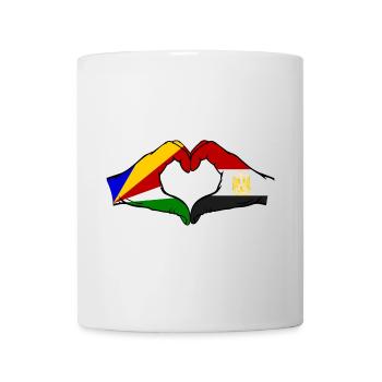 Seychelles Egypt Flag Hands Heart Shape - Mug - white - Front