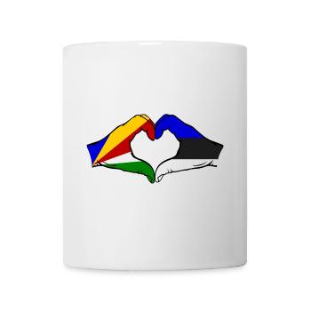 Seychellen Estland Flagge Hände Herzform - Tasse - Weiß - Vorne