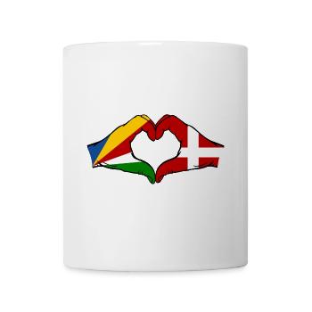 Seychelles Danemark Drapeau Mains Coeur Forme - Mug blanc - blanc - Devant
