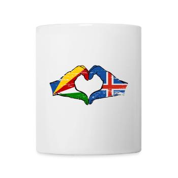 Seychelles Drapeau des îles Seychelles mains forme de coeur utilisé - Mug blanc - blanc - Devant