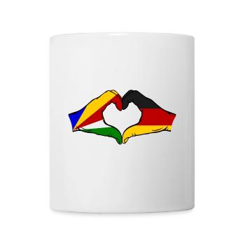Seychelles Germany Flag Hands Heart Shape - Mug - white - Front
