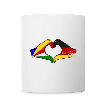 Seychelles Germany flag hands heart shape used - Mug - white - Front