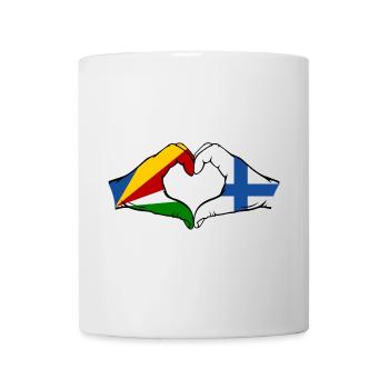 Seychellen Finnland Flagge Hände Herzform - Tasse - Weiß - Vorne