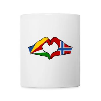 Seychelles Norway Flag Hands Heart Shape - Mug - white - Front