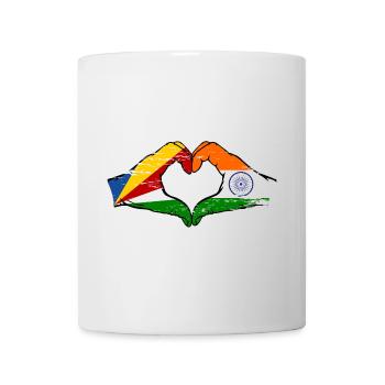 Seychellen Indien Flagge Hände Herzform used - Tasse - Weiß - Vorne