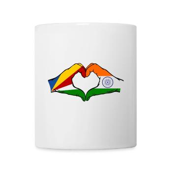 Seychellen Indien Flagge Hände Herzform - Tasse - Weiß - Vorne