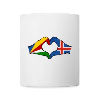 Drapeau des îles Seychelles mains en forme de coeur - Mug blanc - blanc - Devant