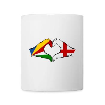 Seychellen England Flagge Hände Herzform - Tasse - Weiß - Vorne