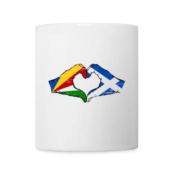Seychelles Scotland flag hands heart shape used - Mug - white - Front