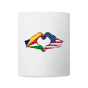 Seychelles USA drapeau mains forme de coeur utilisé - Mug blanc - blanc - Devant