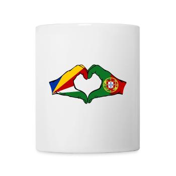 Seychellen Portugal Flagge Hände Herzform - Tasse - Weiß - Vorne