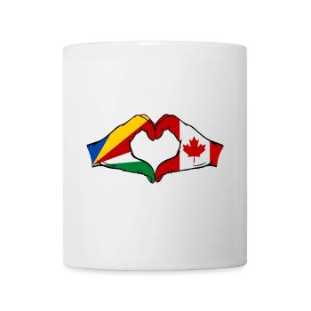 Seychelles Canada Drapeau Mains Coeur Forme - Mug blanc - blanc - Devant