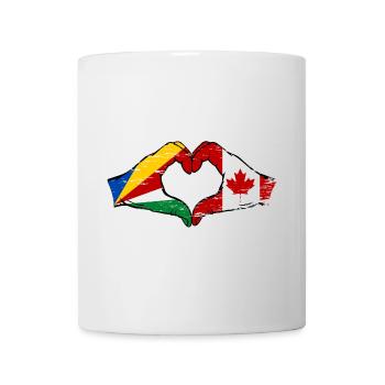 Seychelles Canada flag hands heart shape used - Mug - white - Front