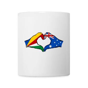 Seychelles Australie Drapeau Mains Coeur Forme - Mug blanc - blanc - Devant