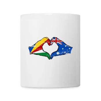 Seychelles Australie drapeau mains forme de coeur utilisé - Mug blanc - blanc - Devant