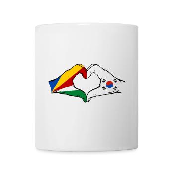 Seychellen Südkorea Flagge Hände Herzform - Tasse - Weiß - Vorne