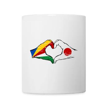 Seychelles Japon drapeau mains forme de coeur utilisé - Mug blanc - blanc - Devant