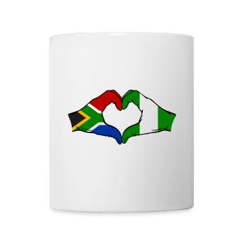 Afrique du Sud Nigeria Drapeau Mains Coeur Forme - Mug blanc - blanc - Devant