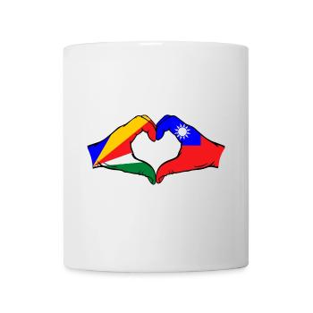 Seychellen Taiwan Flagge Hände Herzform - Tasse - Weiß - Vorne