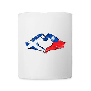 Ecosse Taïwan drapeau mains forme de coeur utilisé - Mug blanc - blanc - Devant