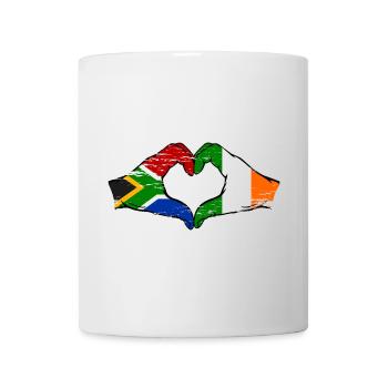 Afrique du Sud Drapeau Irlande mains forme de cœur utilisé - Mug blanc - blanc - Devant
