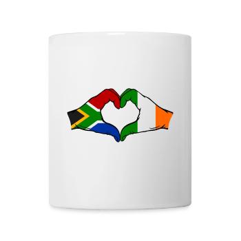 Afrique du Sud Irlande Drapeau Mains Coeur Forme - Mug blanc - blanc - Devant