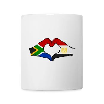 Afrique du Sud Égypte Drapeau Mains Coeur Forme - Mug blanc - blanc - Devant