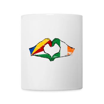 Seychelles Irlande drapeau mains forme de coeur utilisé - Mug blanc - blanc - Devant
