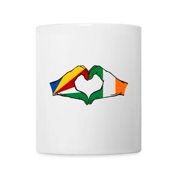 Seychelles Irlande Drapeau Mains Coeur Forme - Mug blanc - blanc - Devant