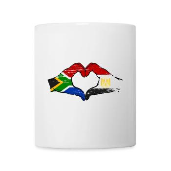 South Africa Egypt Flag Hands Heart Shape Used - Mug - white - Front