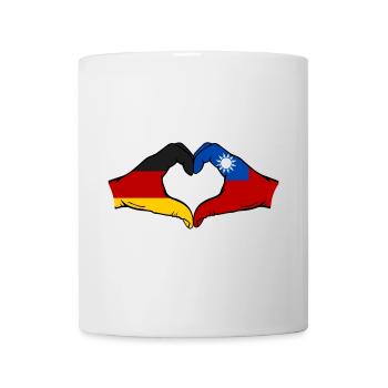 Germany Taiwan Flag Hands Heart Shape - Mug - white - Front