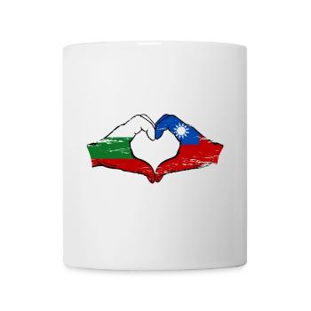 Bulgarien Taiwan Flagge Hände Herzform used - Tasse - Weiß - Vorne