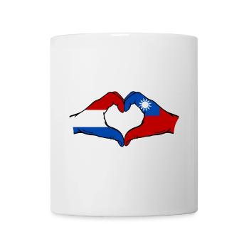 Holland Taiwan Flagge Hände Herzform - Tasse - Weiß - Vorne