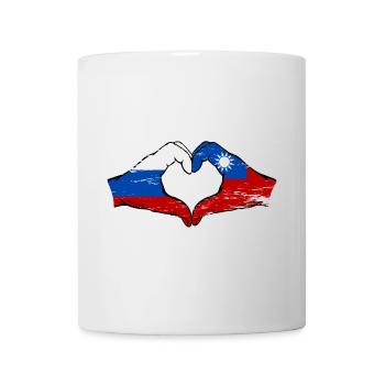Russie Taiwan drapeau mains forme de coeur utilisé - Mug blanc - blanc - Devant