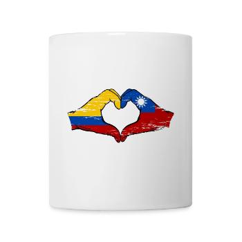 Colombie Taïwan drapeau mains forme de coeur utilisé - Mug blanc - blanc - Devant