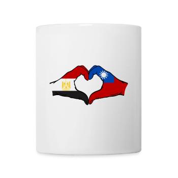 Egypt Taiwan Flag Hands Heart Shape - Mug - white - Front