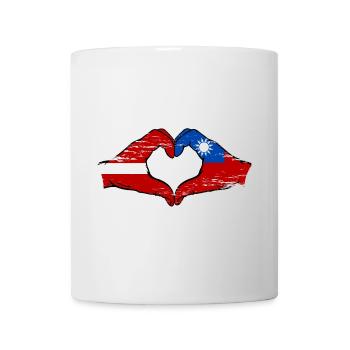 Latvia Taiwan flag hands heart shape used - Mug - white - Front