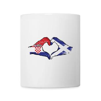 Croatia Scotland flag hands heart shape used - Mug - white - Front