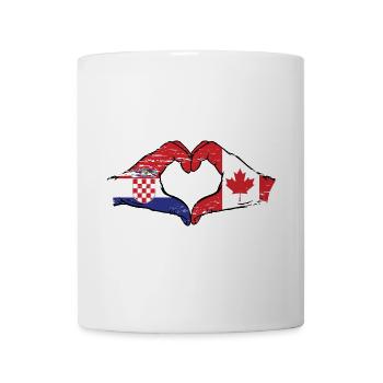 Croatia Canada Flag Hands Heart Shape Used - Mug - white - Front