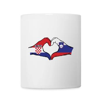 Croatie Slovénie Drapeau Mains Coeur Forme - Mug blanc - blanc - Devant
