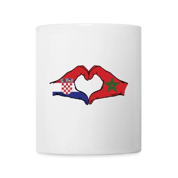 Kroatien Marokko Flagge Hände Herzform - Tasse - Weiß - Vorne