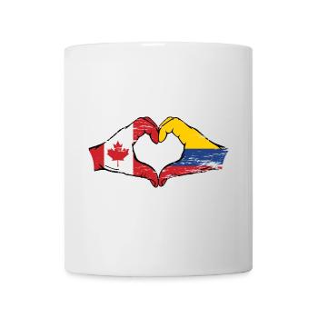 Canada Colombie drapeau mains coeur utilisé - Mug blanc - blanc - Devant