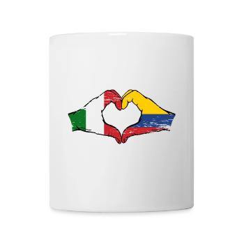 Italy Colombia Flag Hands Heart Shape Used - Mug - white - Front