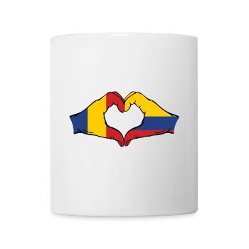 Romania Colombia Flag Hands Heart Shape - Mug - white - Front