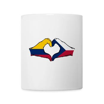 Colombie République tchèque Drapeau Mains Coeur Forme - Mug blanc - blanc - Devant