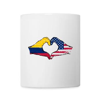 Colombie États-Unis drapeau mains forme de coeur utilisé - Mug blanc - blanc - Devant